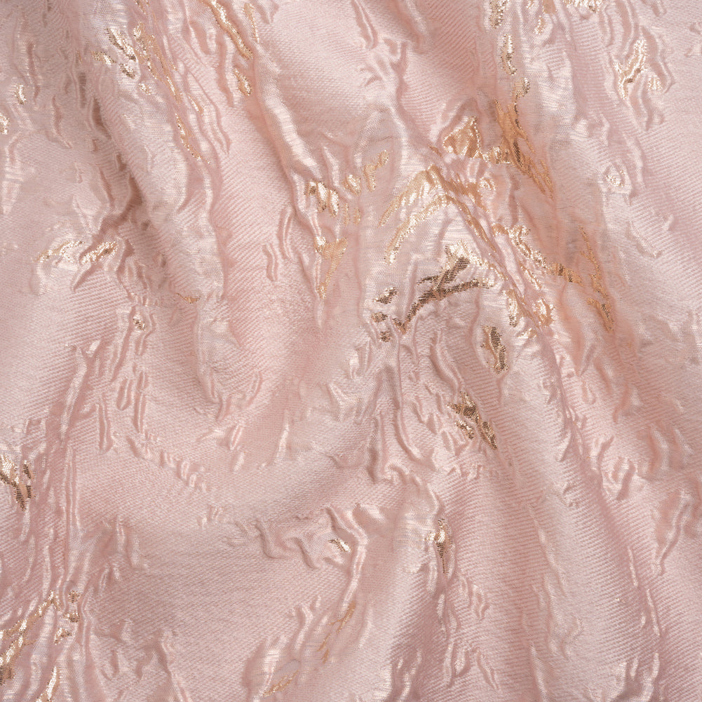 Metallic Gold and Baby Pink Crackled Abstract Luxury Brocade Metallic Gold and Baby Pink Crackled Abstract Luxury Brocade