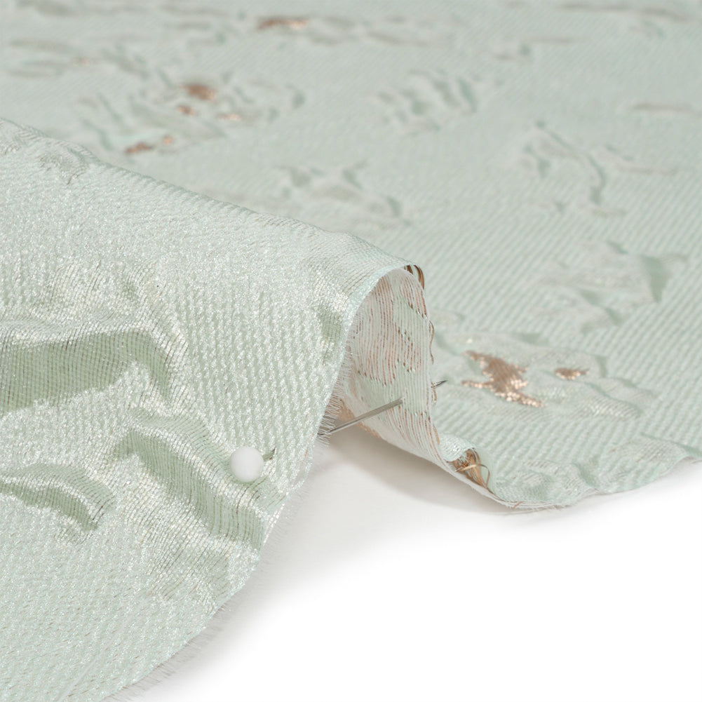 Metallic Gold and Mint Crackled Abstract Luxury Brocade Folded Metallic Gold and Mint Crackled Abstract Luxury Brocade Folded