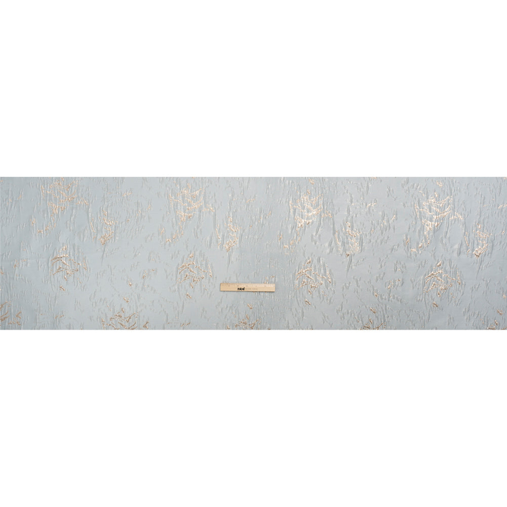 Metallic Gold and Baby Blue Crackled Abstract Luxury Brocade - Drape Metallic Gold and Baby Blue Crackled Abstract Luxury Brocade - Drape