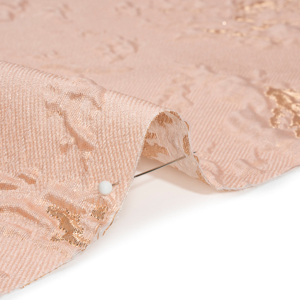 Metallic Gold and Pink Crackled Abstract Luxury Brocade Folded Metallic Gold and Pink Crackled Abstract Luxury Brocade Folded
