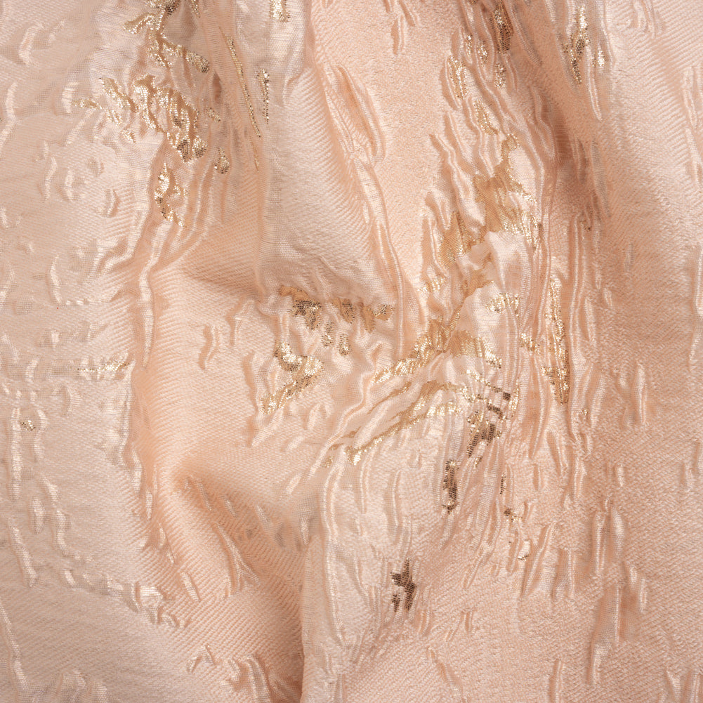 Metallic Gold and Pink Crackled Abstract Luxury Brocade Metallic Gold and Pink Crackled Abstract Luxury Brocade
