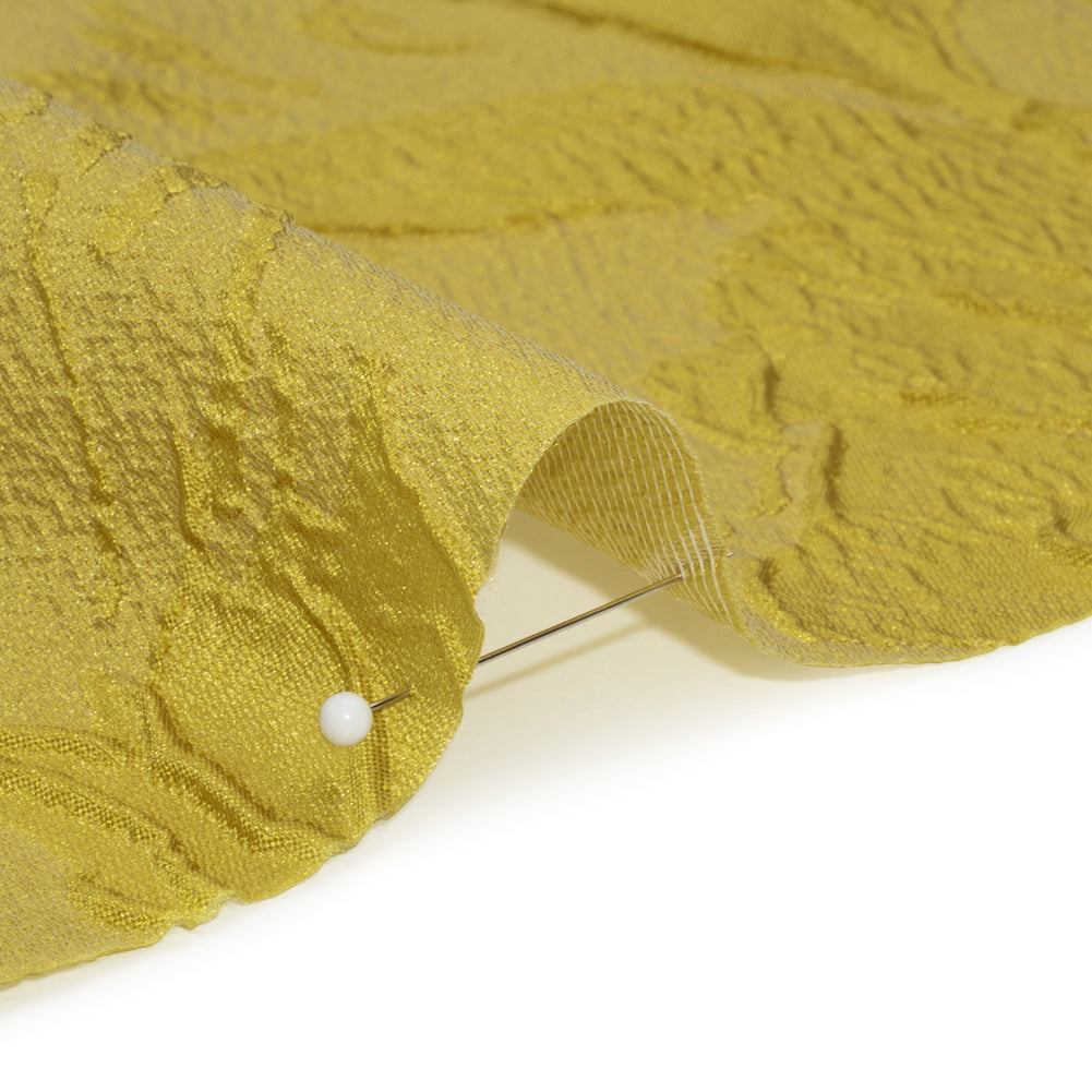Luminous Citron Crinkled Luxury Brocade - Folded Luminous Citron Crinkled Luxury Brocade - Folded
