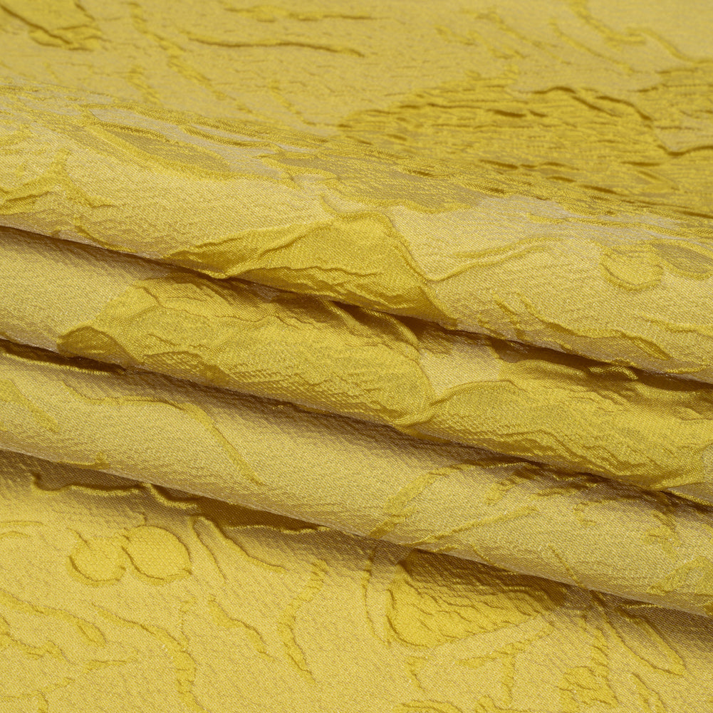 Luminous Citron Crinkled Luxury Brocade - Full Luminous Citron Crinkled Luxury Brocade - Full