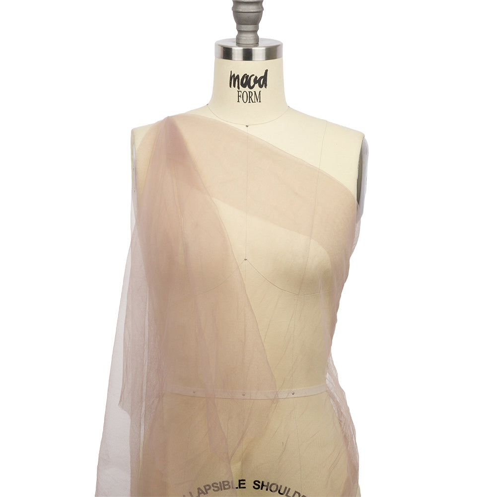 Crinkled Soft Polyester Tulle - Taupe - Poplar Collection Detail Crinkled Soft Polyester Tulle - Taupe - Poplar Collection Detail