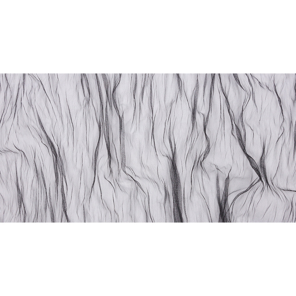 Crinkled Soft Polyester Tulle - Black - Poplar Collection Drape Crinkled Soft Polyester Tulle - Black - Poplar Collection Drape