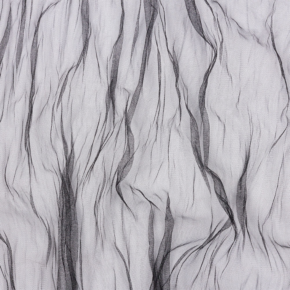 Crinkled Soft Polyester Tulle - Black - Poplar Collection Crinkled Soft Polyester Tulle - Black - Poplar Collection