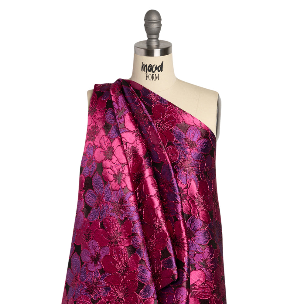 Metallic Hot Pink and Purple Floral Frolic Luxury Brocade Detail Metallic Hot Pink and Purple Floral Frolic Luxury Brocade Detail