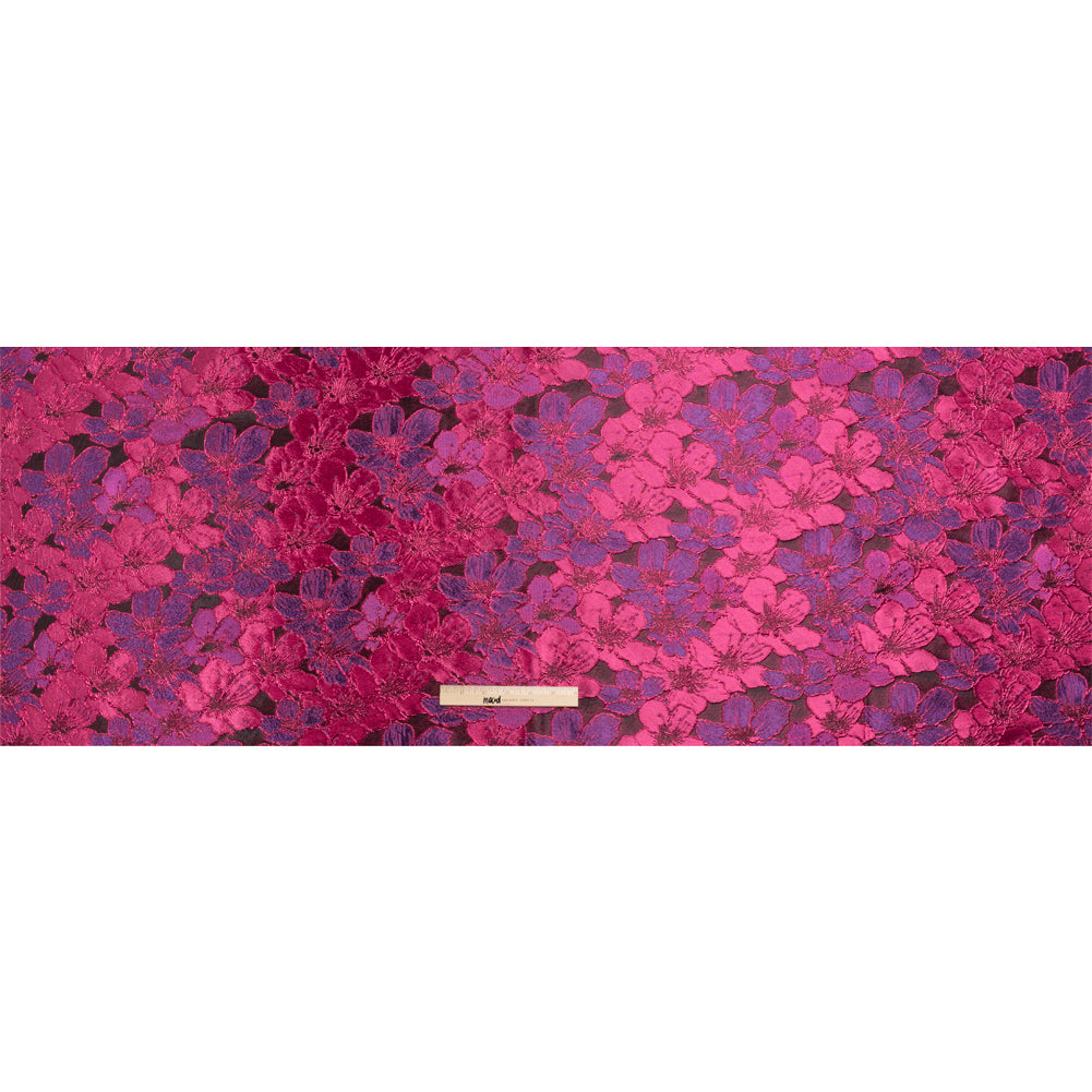 Metallic Hot Pink and Purple Floral Frolic Luxury Brocade Drape Metallic Hot Pink and Purple Floral Frolic Luxury Brocade Drape