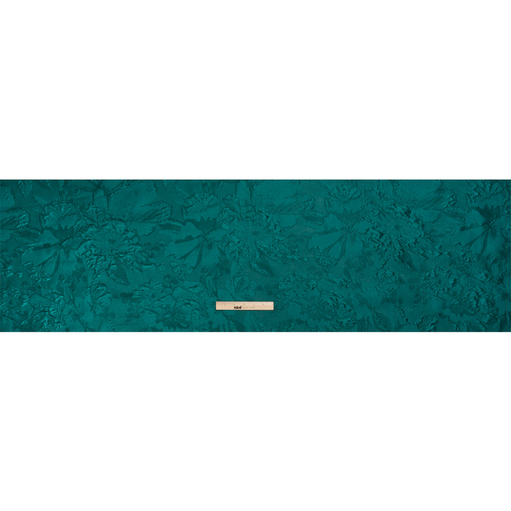 Luminous Teal Floral Lightweight Luxury Brocade Drape Luminous Teal Floral Lightweight Luxury Brocade Drape