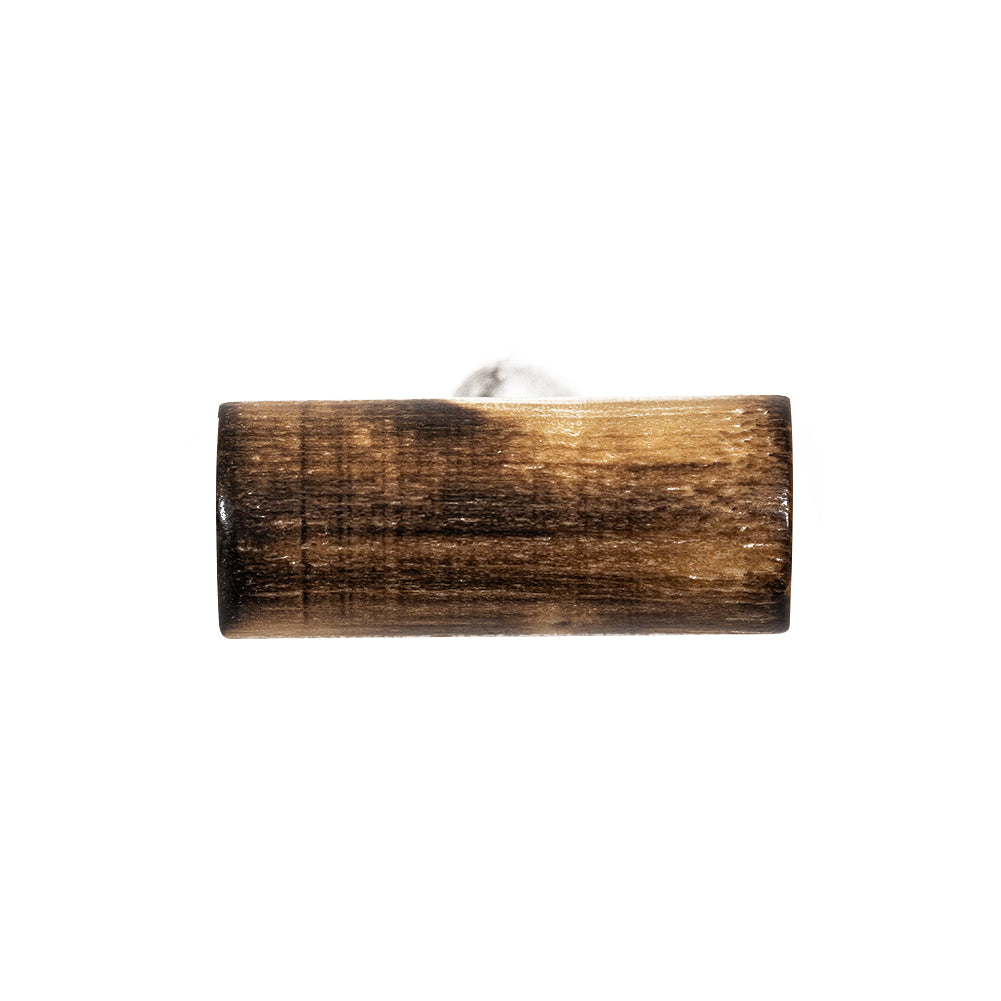 Brown and Natural Rod-Style Wood Toggle with Silver Metal Shank Back - 33L/21mm Brown and Natural Rod-Style Wood Toggle with Silver Metal Shank Back - 33L/21mm