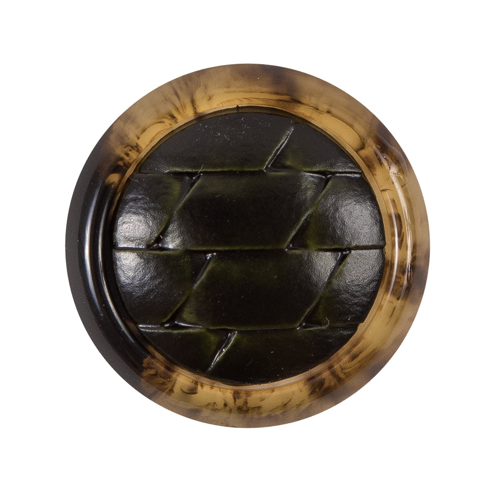 Green and Brown Plastic Shank Back Button - 44L/28mm Green and Brown Plastic Shank Back Button - 44L/28mm