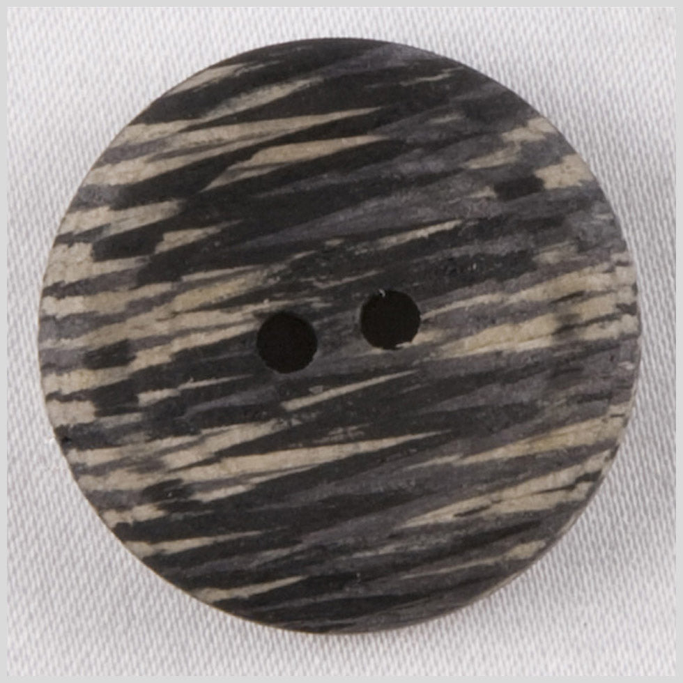 Wood 2-Hole Button - 36L/23mm - Dark Brown and Beige Geometric Wood 2-Hole Button - 36L/23mm - Dark Brown and Beige Geometric