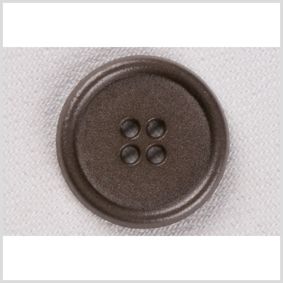 Metal 4-Hole Button - 24L/15mm - Antique Gray Rolled Rim Metal 4-Hole Button - 24L/15mm - Antique Gray Rolled Rim