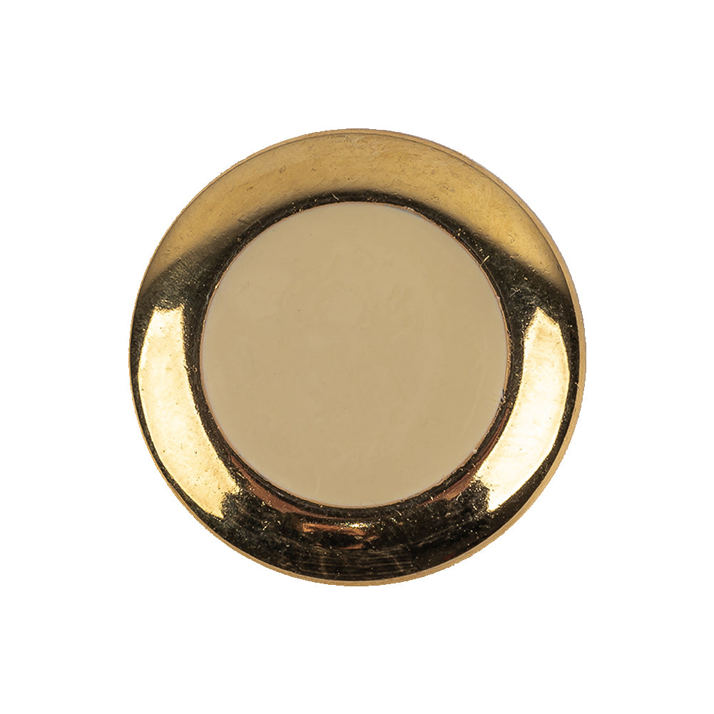 Metallic Gold and Ivory Plastic Shank Back Button - 40L/25.5mm Metallic Gold and Ivory Plastic Shank Back Button - 40L/25.5mm