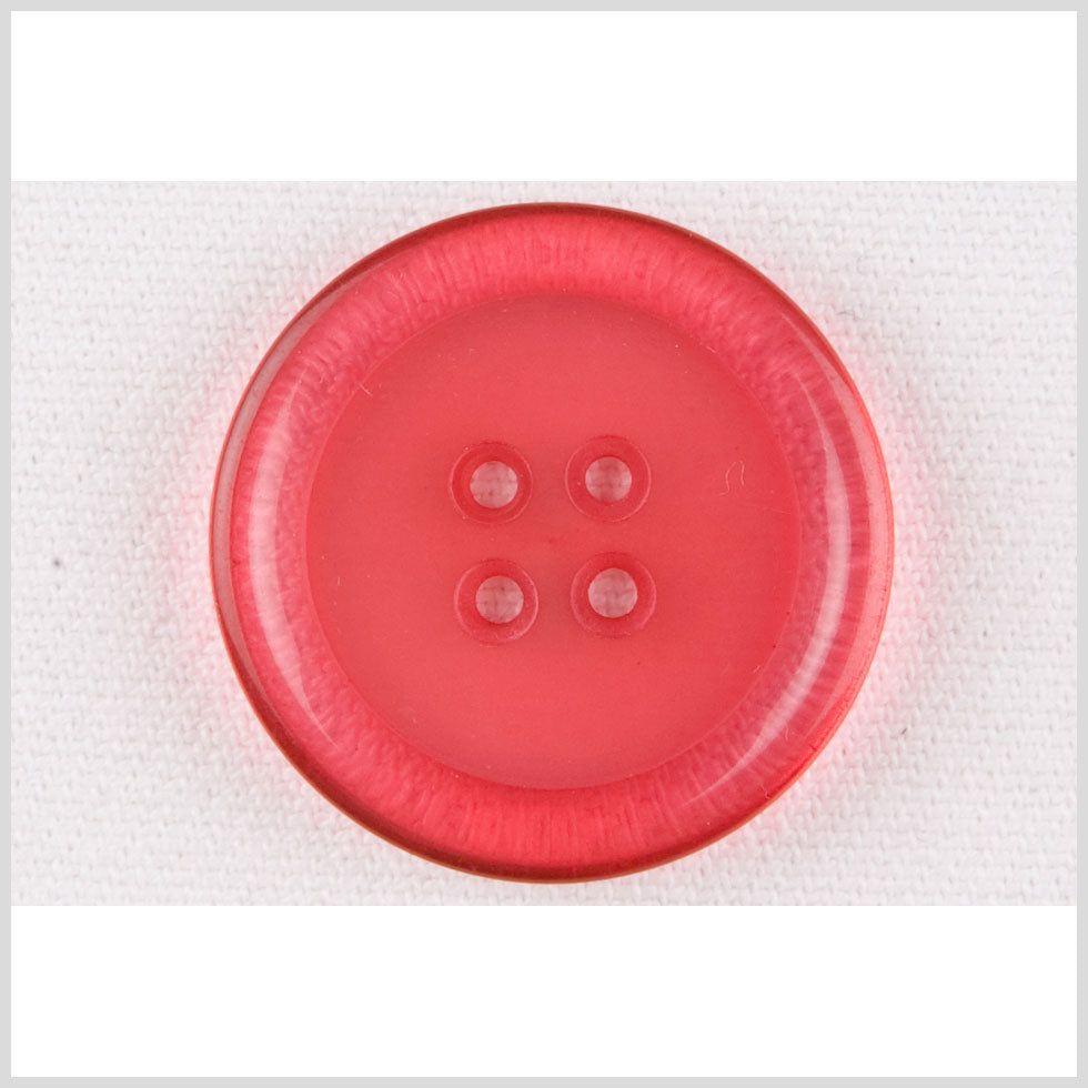 Plastic 4-Hole Button - 36L/23mm - Transparent Bright Pink Plastic 4-Hole Button - 36L/23mm - Transparent Bright Pink