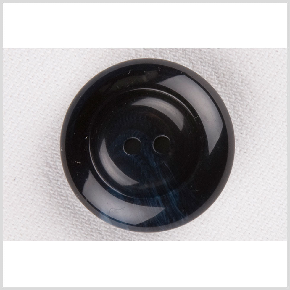 Plastic 2-Hole Button - 40L/25.5mm - Glossy Navy Blue Swirls Plastic 2-Hole Button - 40L/25.5mm - Glossy Navy Blue Swirls