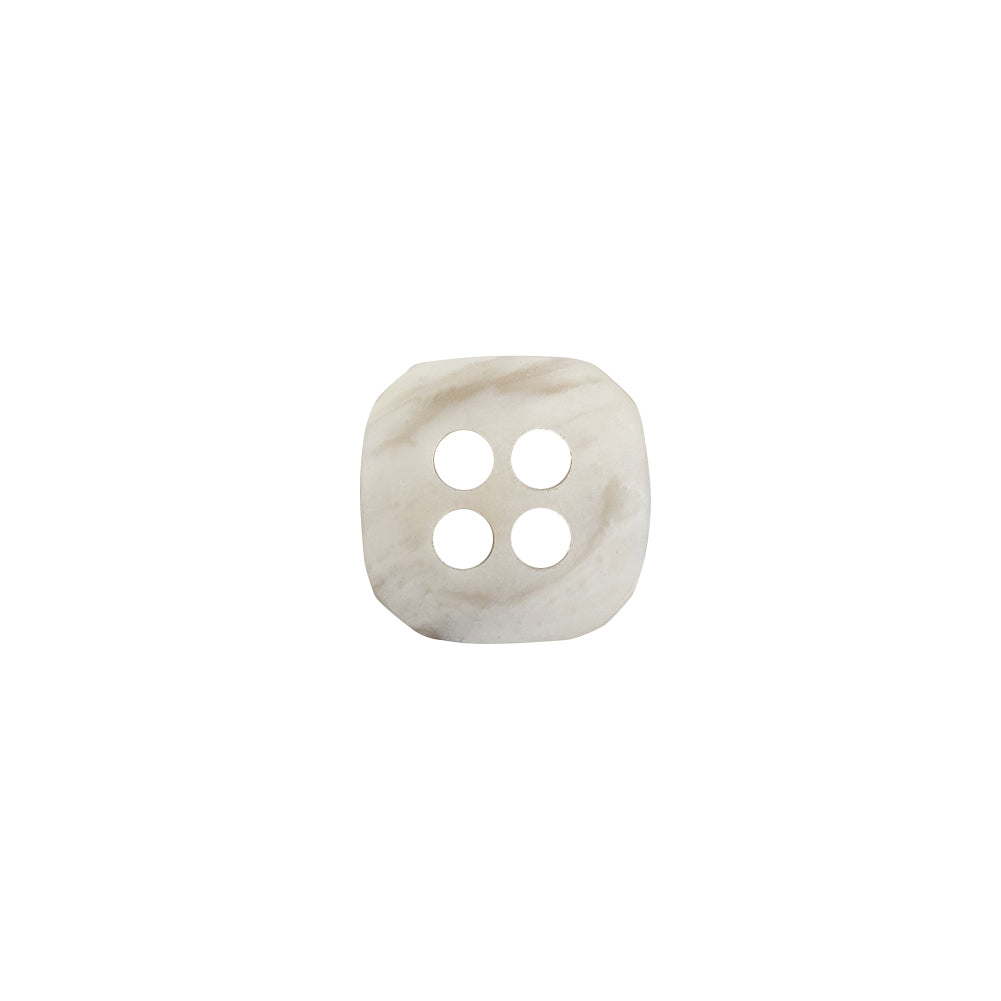 Square Plastic 4-Hole Button - 20L/12.5mm - White and Gray Swirls Square Plastic 4-Hole Button - 20L/12.5mm - White and Gray Swirls