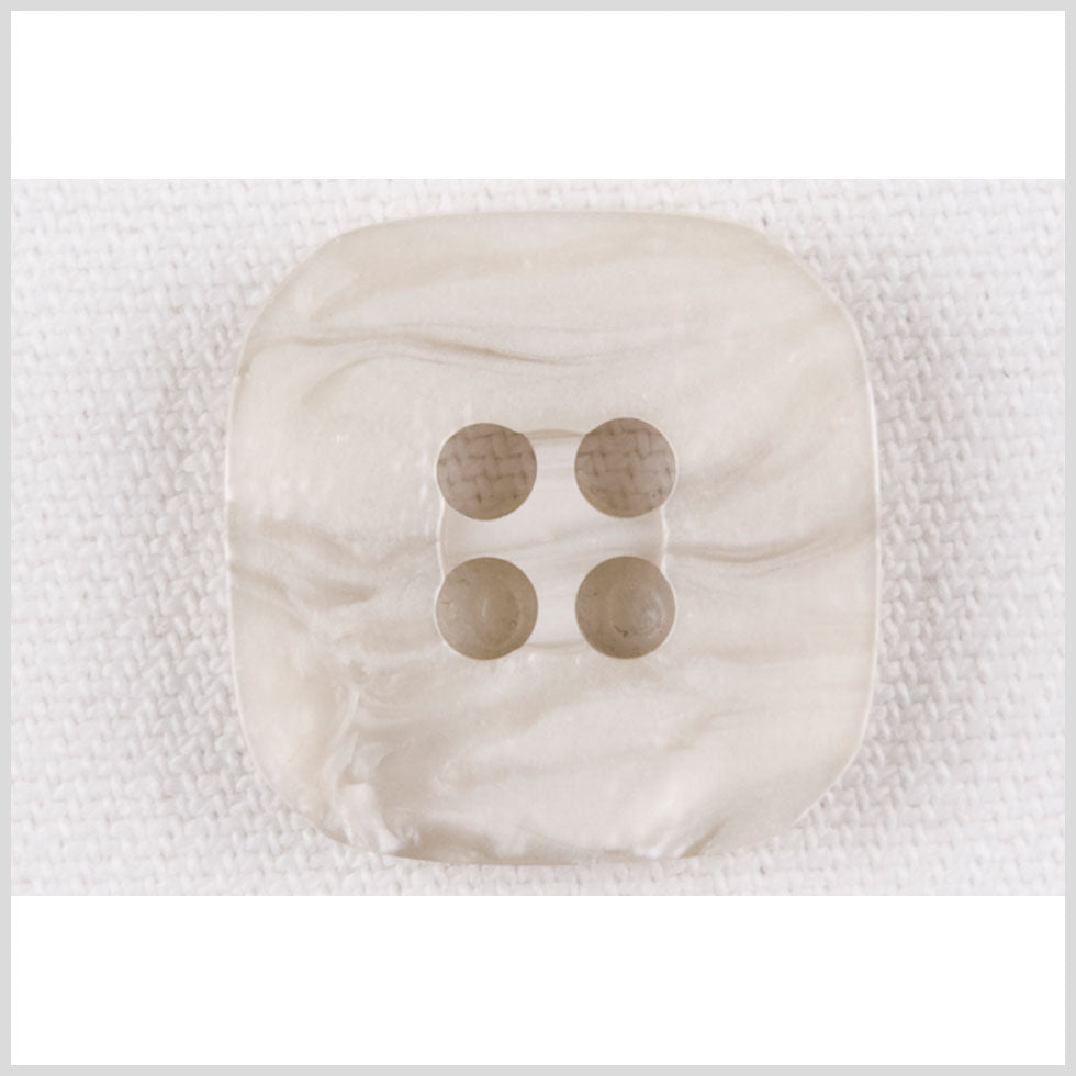 Square Plastic 4-Hole Button - 24L/15mm - White and Gray Swirls Square Plastic 4-Hole Button - 24L/15mm - White and Gray Swirls