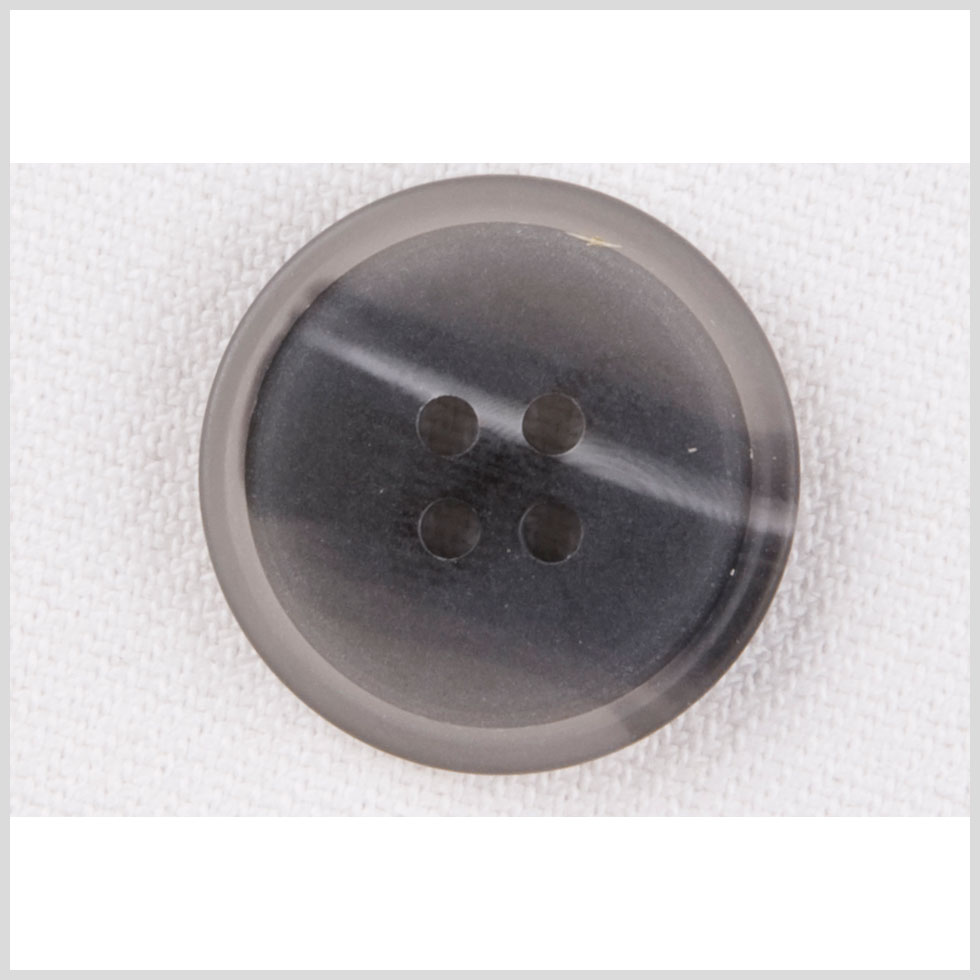 Plastic 4-Hole Button - 24L/15mm - Charcoal, Gray and White Streaks Plastic 4-Hole Button - 24L/15mm - Charcoal, Gray and White Streaks