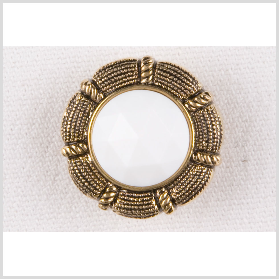 White/Antique Gold Plastic - 36L/23mm White/Antique Gold Plastic - 36L/23mm