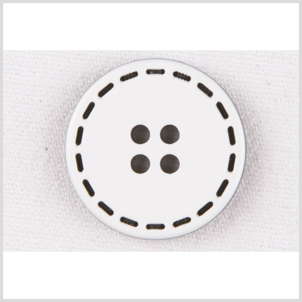 White/Black Plastic Button - 24L/15mm White/Black Plastic Button - 24L/15mm