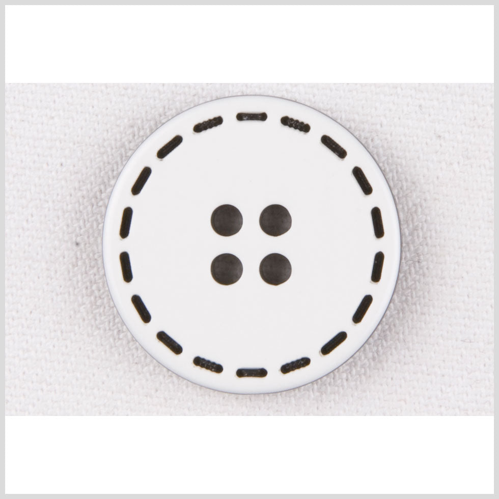 White/Black Plastic Button - 40L/25mm White/Black Plastic Button - 40L/25mm