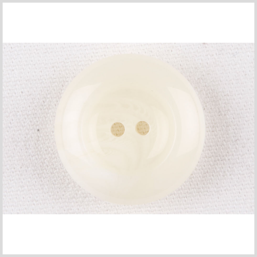 Plastic 2-Hole Button - 40L/25.5mm - Ivory Rolled Rim Plastic 2-Hole Button - 40L/25.5mm - Ivory Rolled Rim