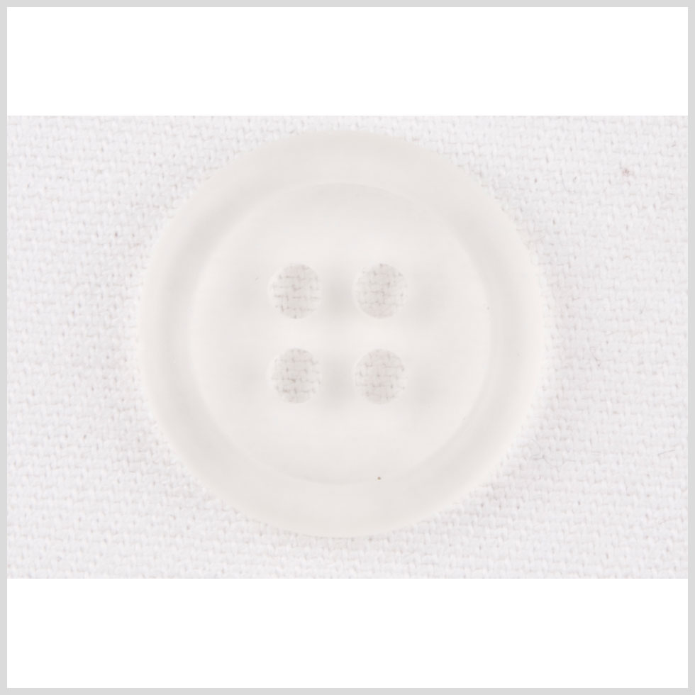 Plastic 4-Hole Button - 36L/23mm - Translucent White Plastic 4-Hole Button - 36L/23mm - Translucent White