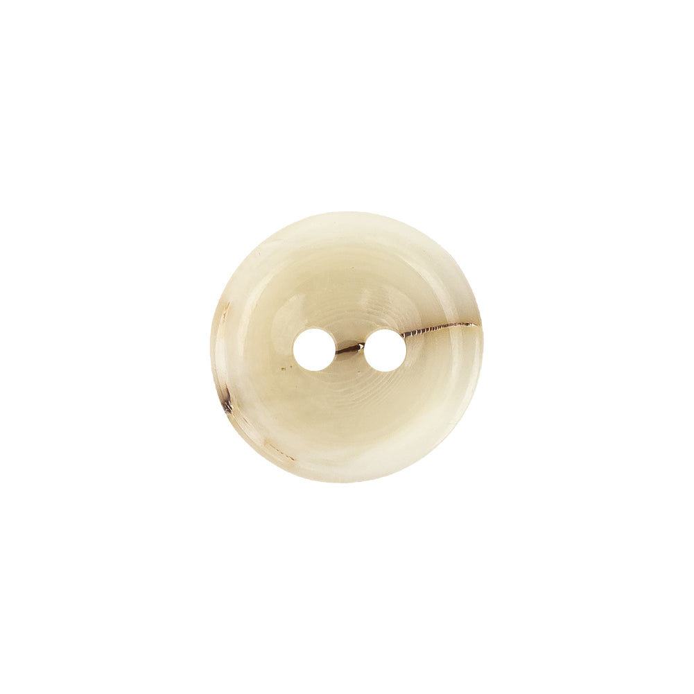 Ivory Waterfall-Edge Plastic 2-Hole Button with Organic Brown Stripe - 24L/15mm Ivory Waterfall-Edge Plastic 2-Hole Button with Organic Brown Stripe - 24L/15mm