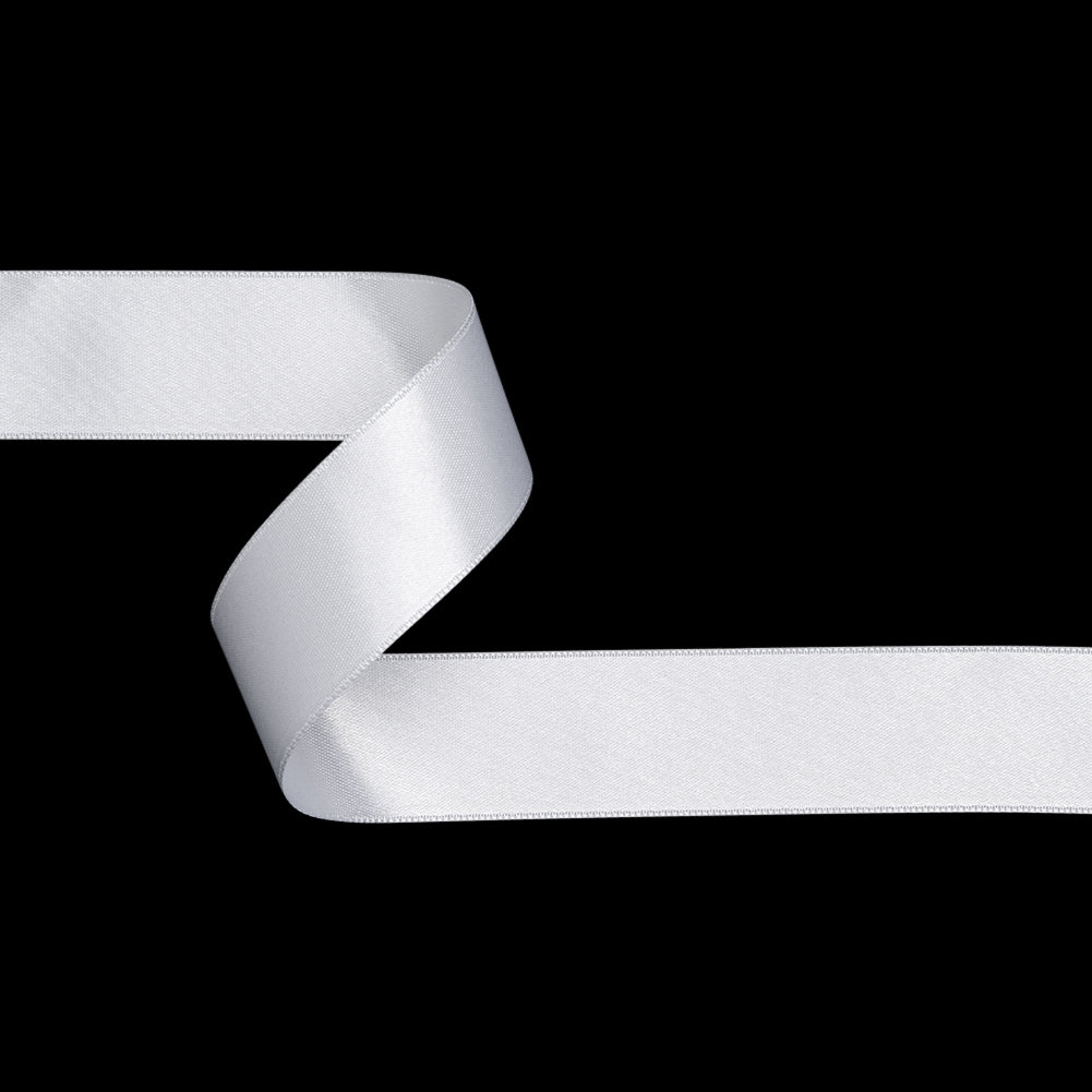White Double Face French Satin Ribbon - 0.98" White Double Face French Satin Ribbon - 0.98"