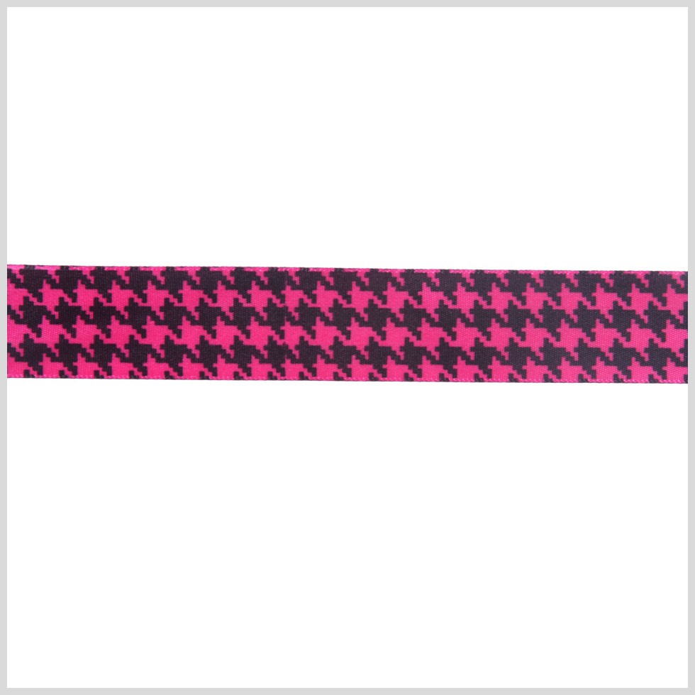 7/8" Shocking Pink Printed Satin Ribbon 7/8" Shocking Pink Printed Satin Ribbon