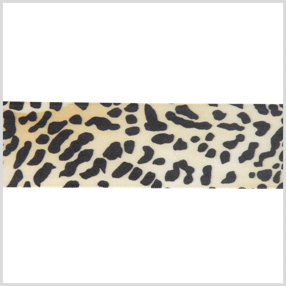 1.5" Black/Gold Printed Satin Ribbon 1.5" Black/Gold Printed Satin Ribbon