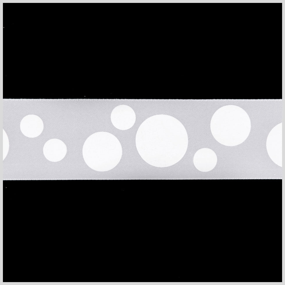 7/8 White Polka Dot Satin Ribbon 7/8 White Polka Dot Satin Ribbon