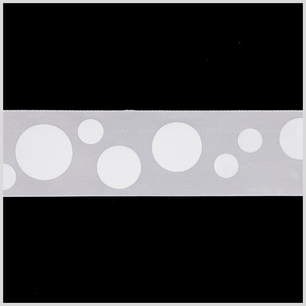 1.5" Millennium Silver Polka Dot Satin Ribbon 1.5" Millennium Silver Polka Dot Satin Ribbon
