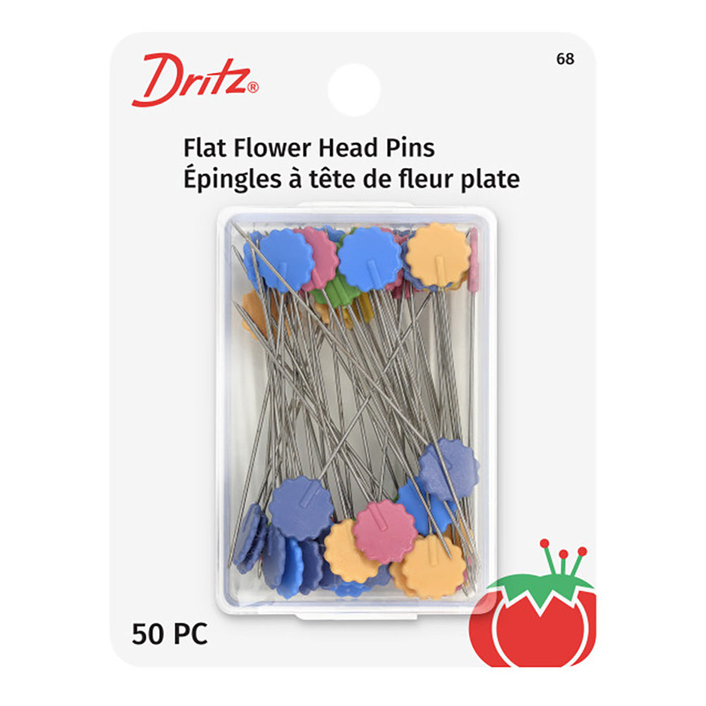 Dritz Flat Flower Head Pins - 1.75" Assorted Colors - 50 ct Dritz Flat Flower Head Pins - 1.75" Assorted Colors - 50 ct