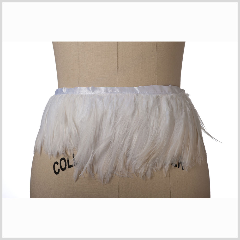 5" White Feather Fringe Full 5" White Feather Fringe Full