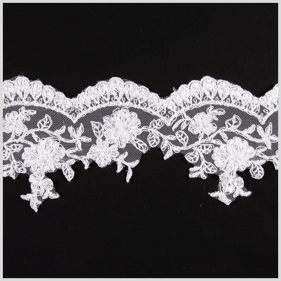 4.25 White/Silver Bridal Beaded Lace 4.25 White/Silver Bridal Beaded Lace