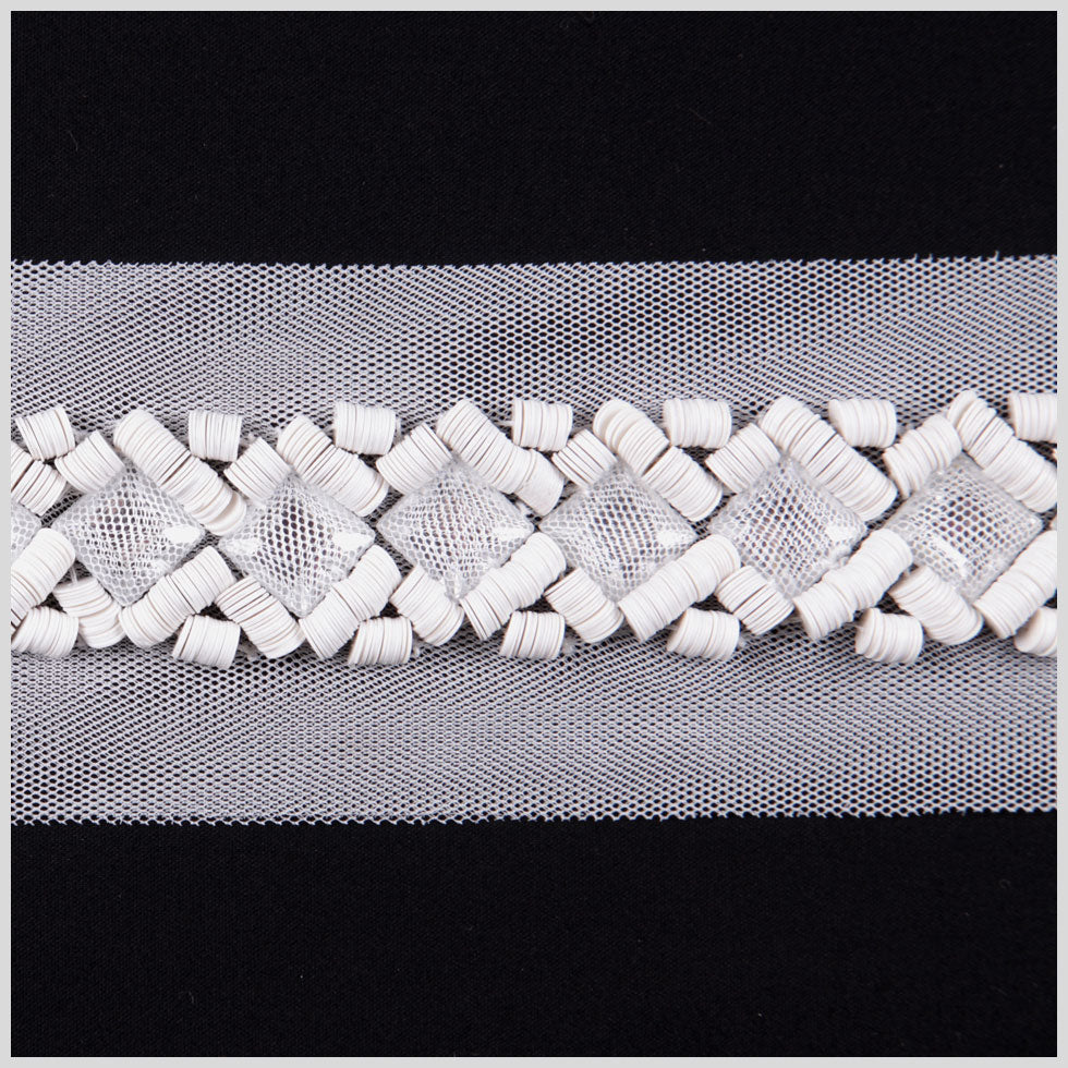 White Beaded Sequin Trim White Beaded Sequin Trim