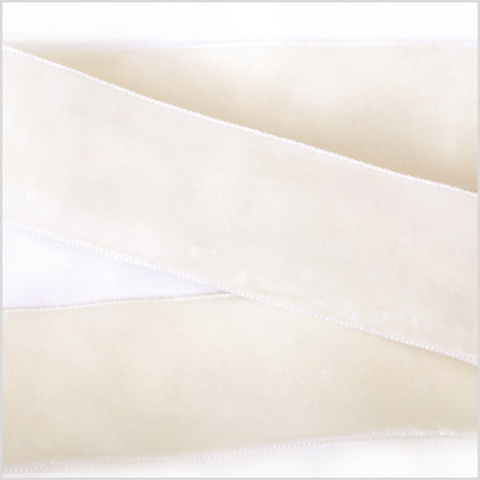 Off-White Double Face Velvet Ribbon - 1.5 Off-White Double Face Velvet Ribbon - 1.5