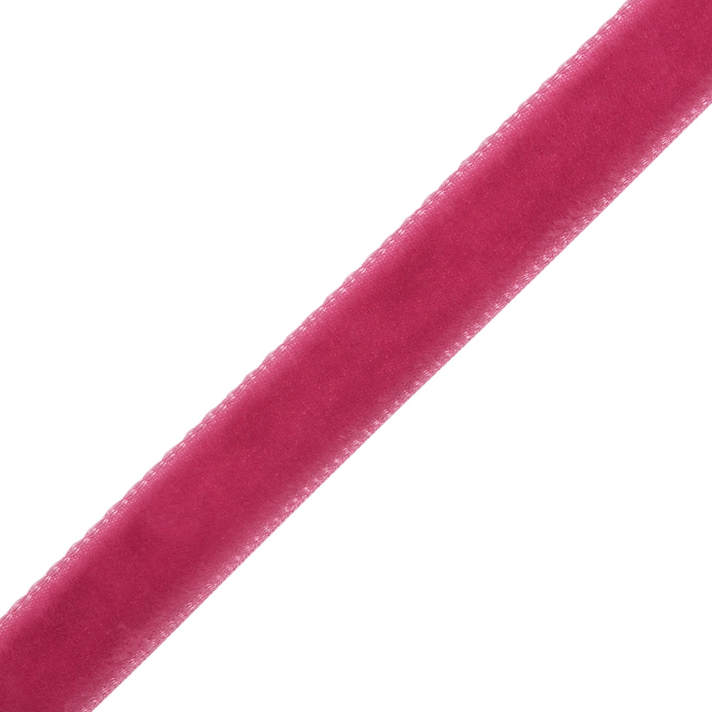 Beauty Pink Single Face Velvet Ribbon - 0.375" Folded Beauty Pink Single Face Velvet Ribbon - 0.375" Folded