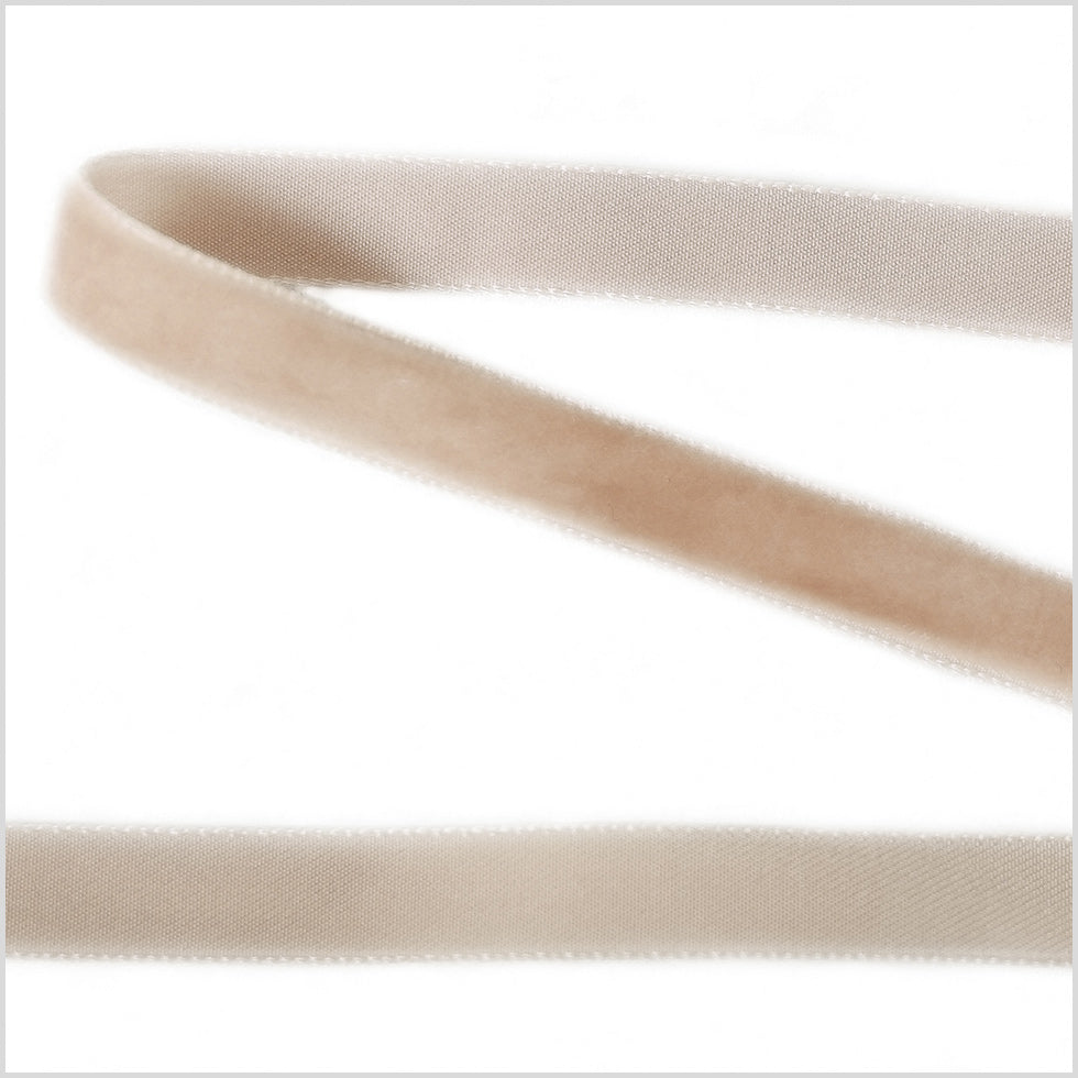 Khaki Single Face Velvet Ribbon - 0.375 Khaki Single Face Velvet Ribbon - 0.375