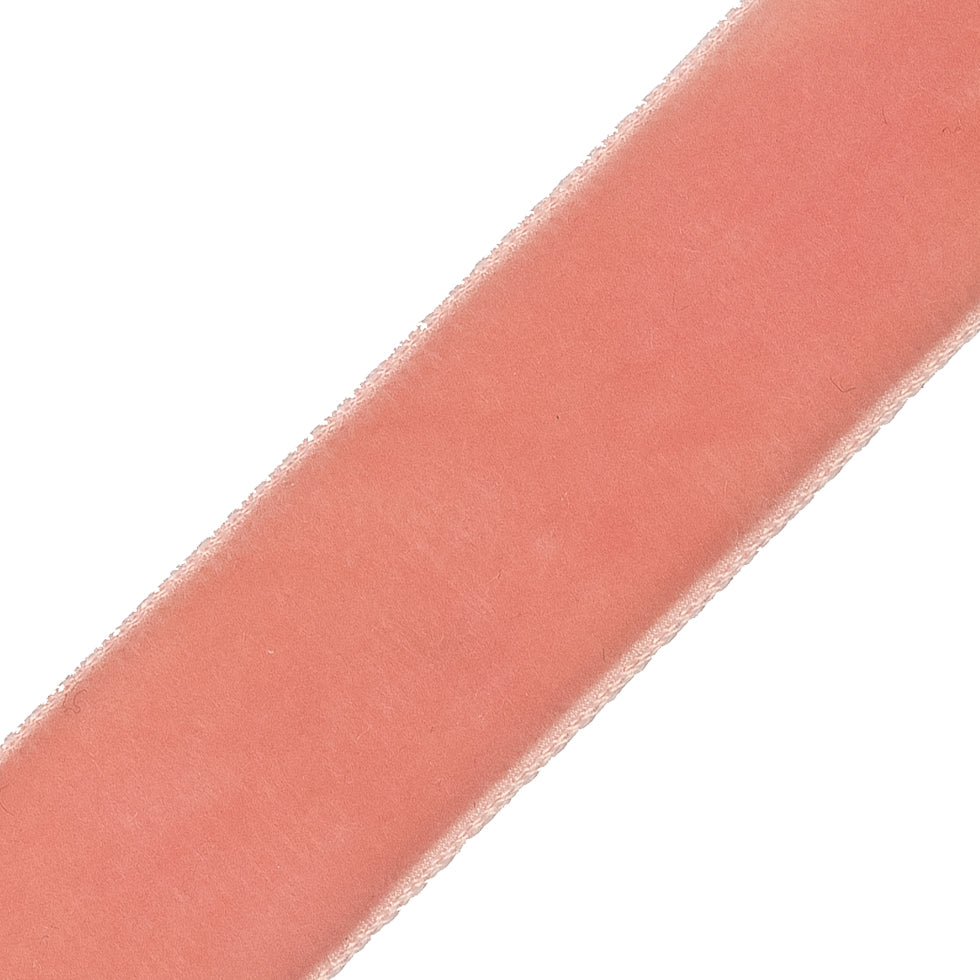 Coral Single Face Velvet Ribbon - 0.875 - Detail Coral Single Face Velvet Ribbon - 0.875 - Detail