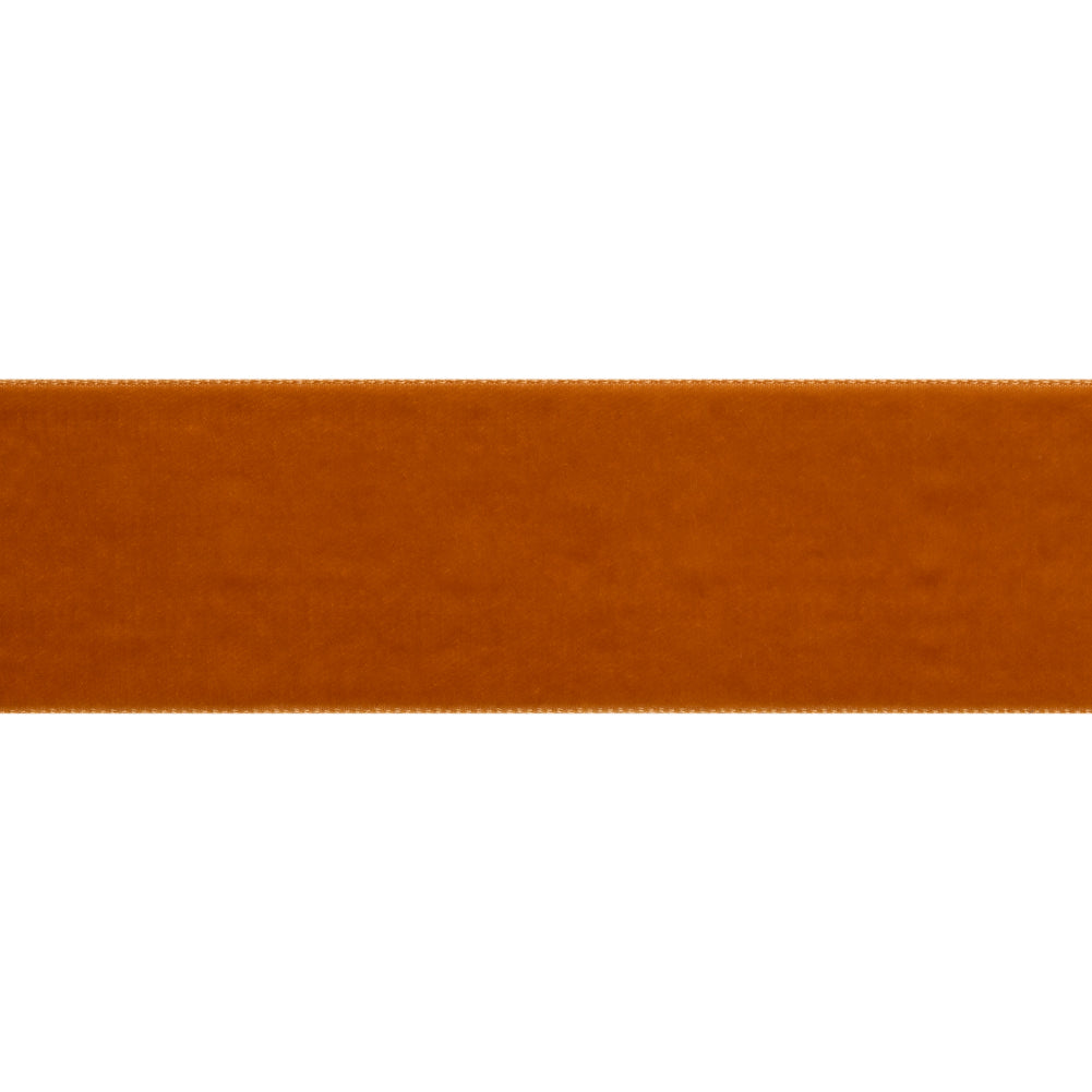 Single Faced Velvet Ribbon Made in Italy - 1.5" - Rust - Sabine Collection Folded Single Faced Velvet Ribbon Made in Italy - 1.5" - Rust - Sabine Collection Folded