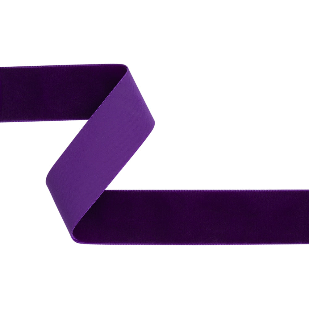 Single Faced Velvet Ribbon Made in Italy - 1.5" - Purple - Sabine Collection Single Faced Velvet Ribbon Made in Italy - 1.5" - Purple - Sabine Collection