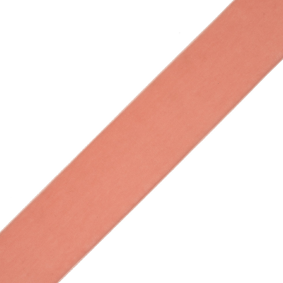 Coral Single Face Velvet Ribbon - 2 Coral Single Face Velvet Ribbon - 2