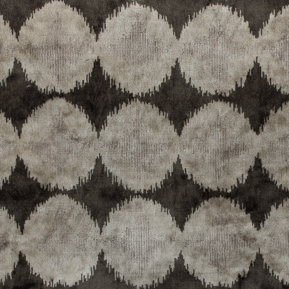 Oyster Gray Geometric Ikat Velvet Oyster Gray Geometric Ikat Velvet