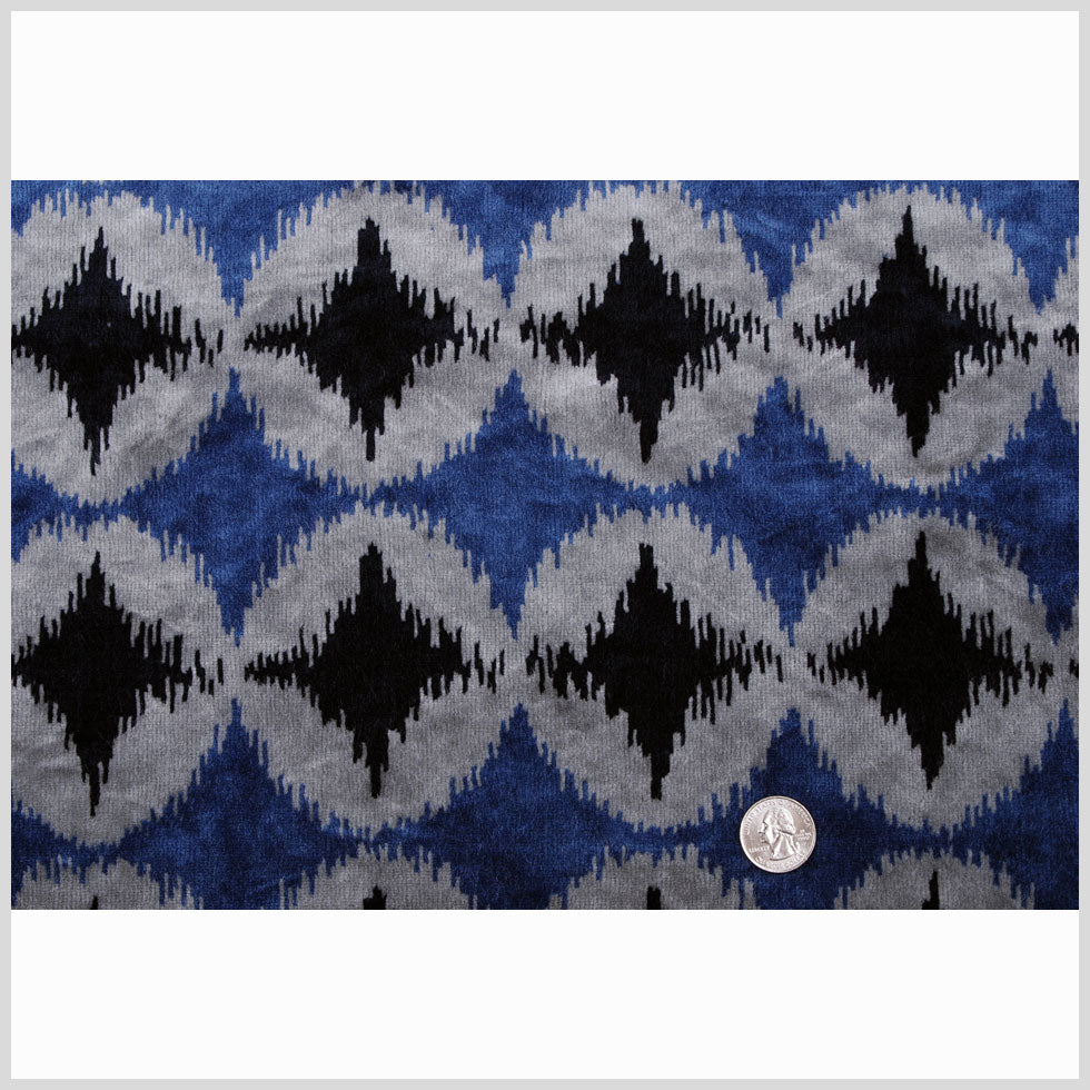 Blue Ikat Velvet Full Blue Ikat Velvet Full