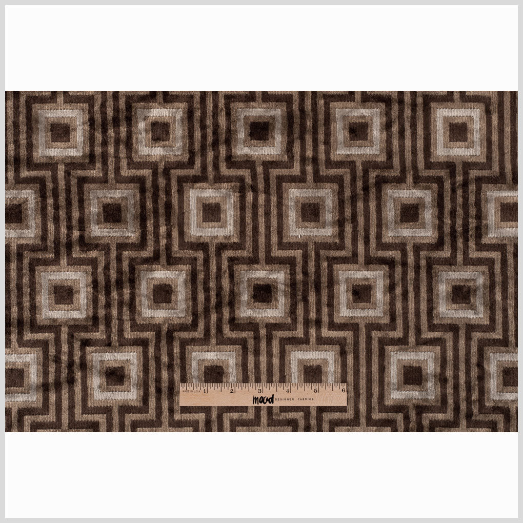 Brown Geometric Velvet - Full Brown Geometric Velvet - Full