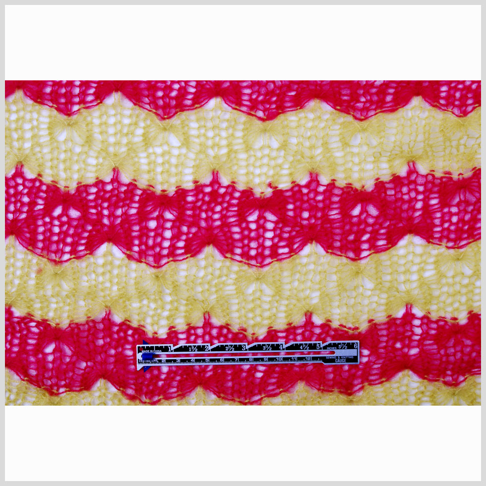 Chartreuse and Raspberry Blended Wool Crochet Knit Full Chartreuse and Raspberry Blended Wool Crochet Knit Full