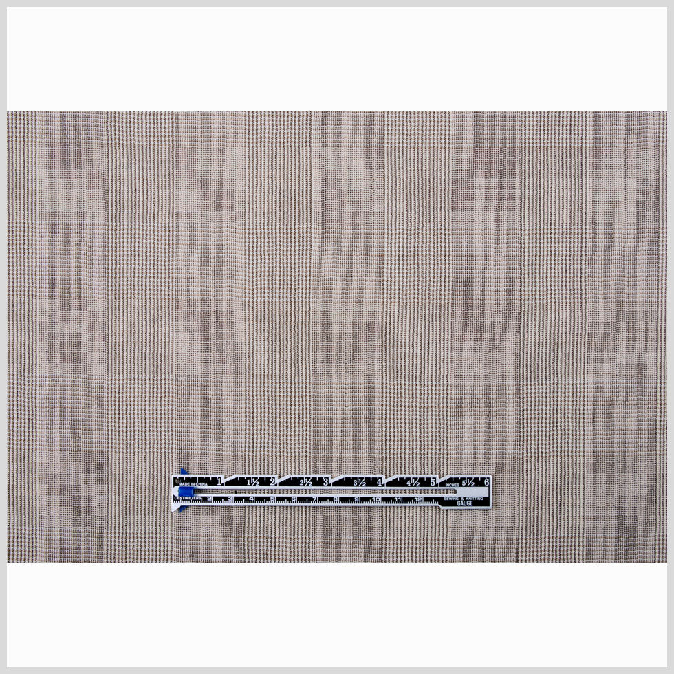 Italian Semi-Sheer Plaid Textural Wool Woven - Full Italian Semi-Sheer Plaid Textural Wool Woven - Full